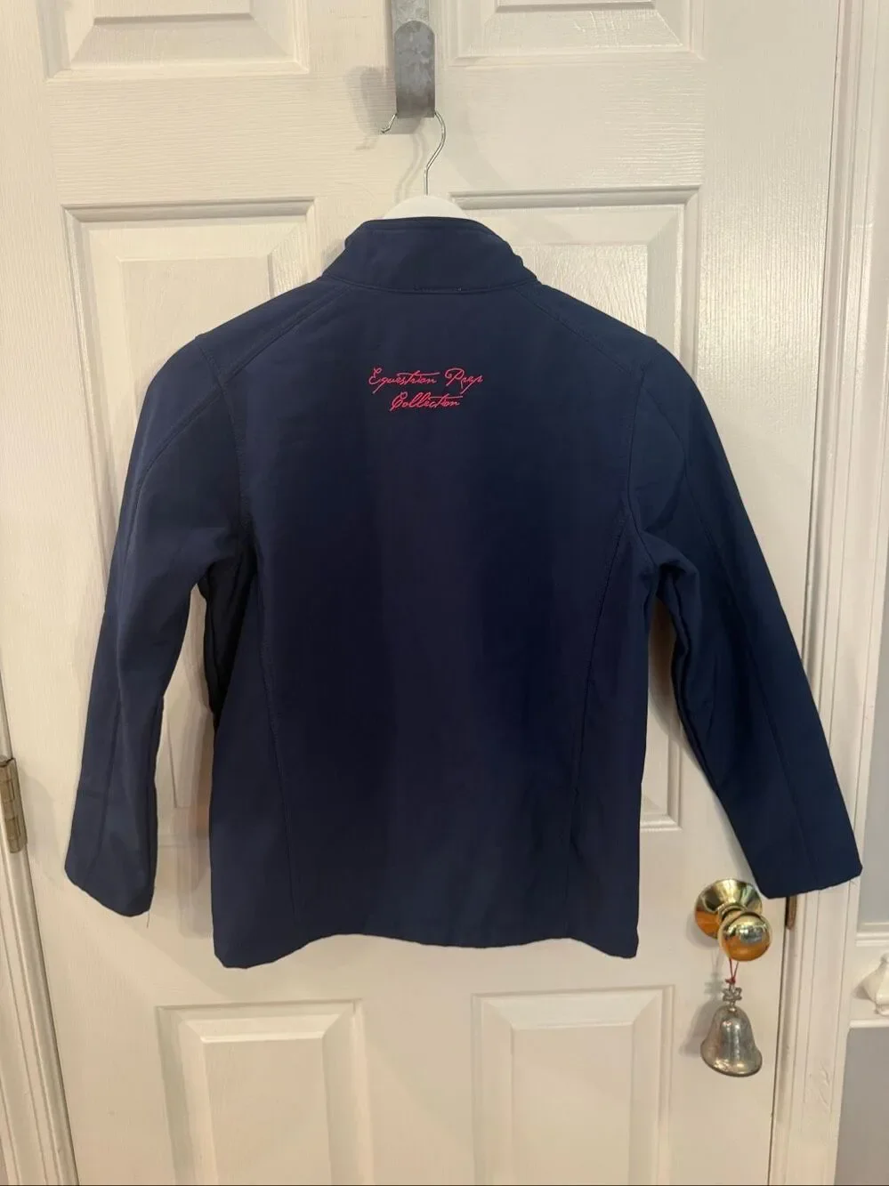 Equestrian Prep Club Navy Embroidered Fleece Lined Jacket sz Youth M EUC